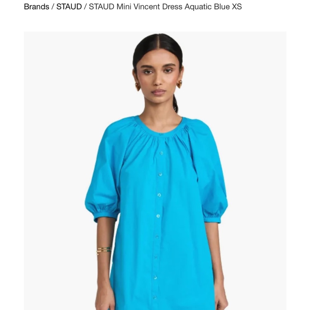 STAUD Mini Vincent Dress - Aquatic Blue